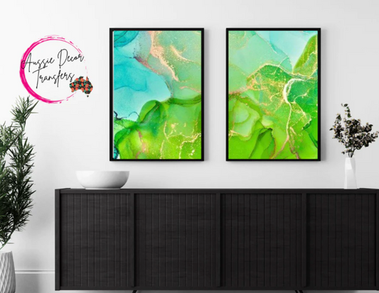 Alcohol ink Poster Print - Andara Lime