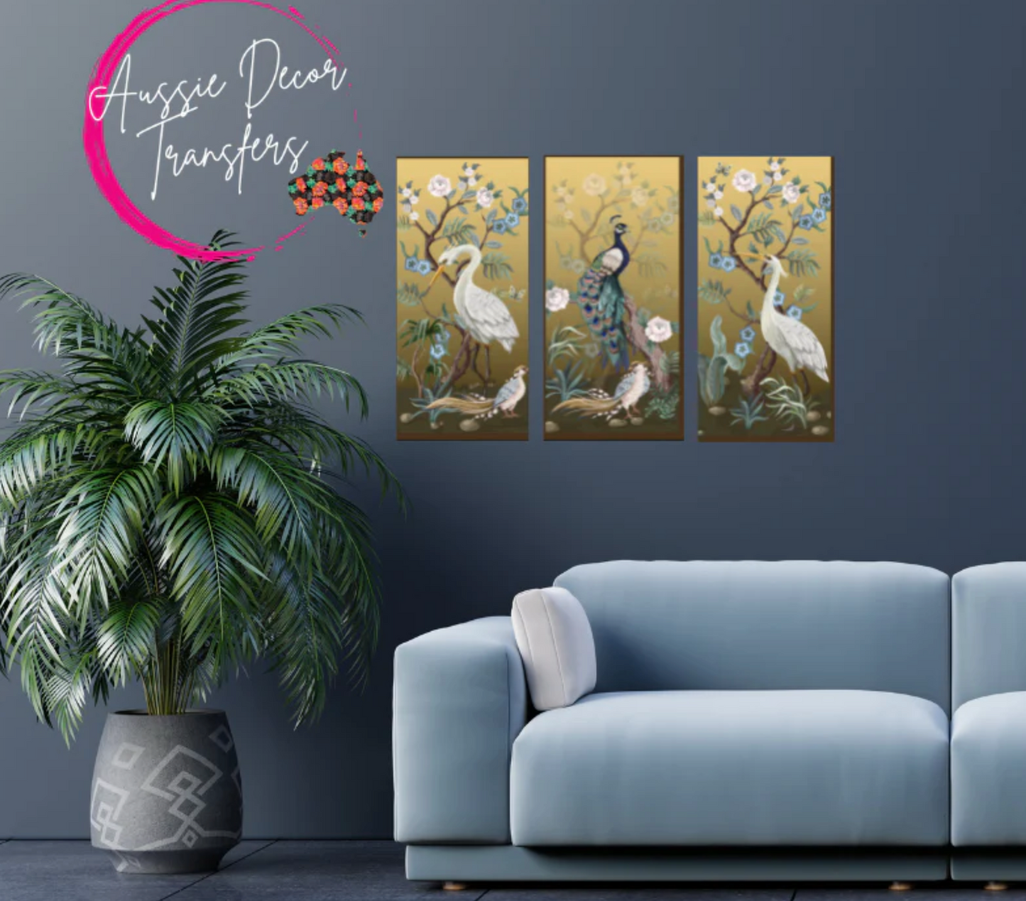 Peacock, Cranes & Pheasants -  Aussie Decor Self Adhesive Decoupage