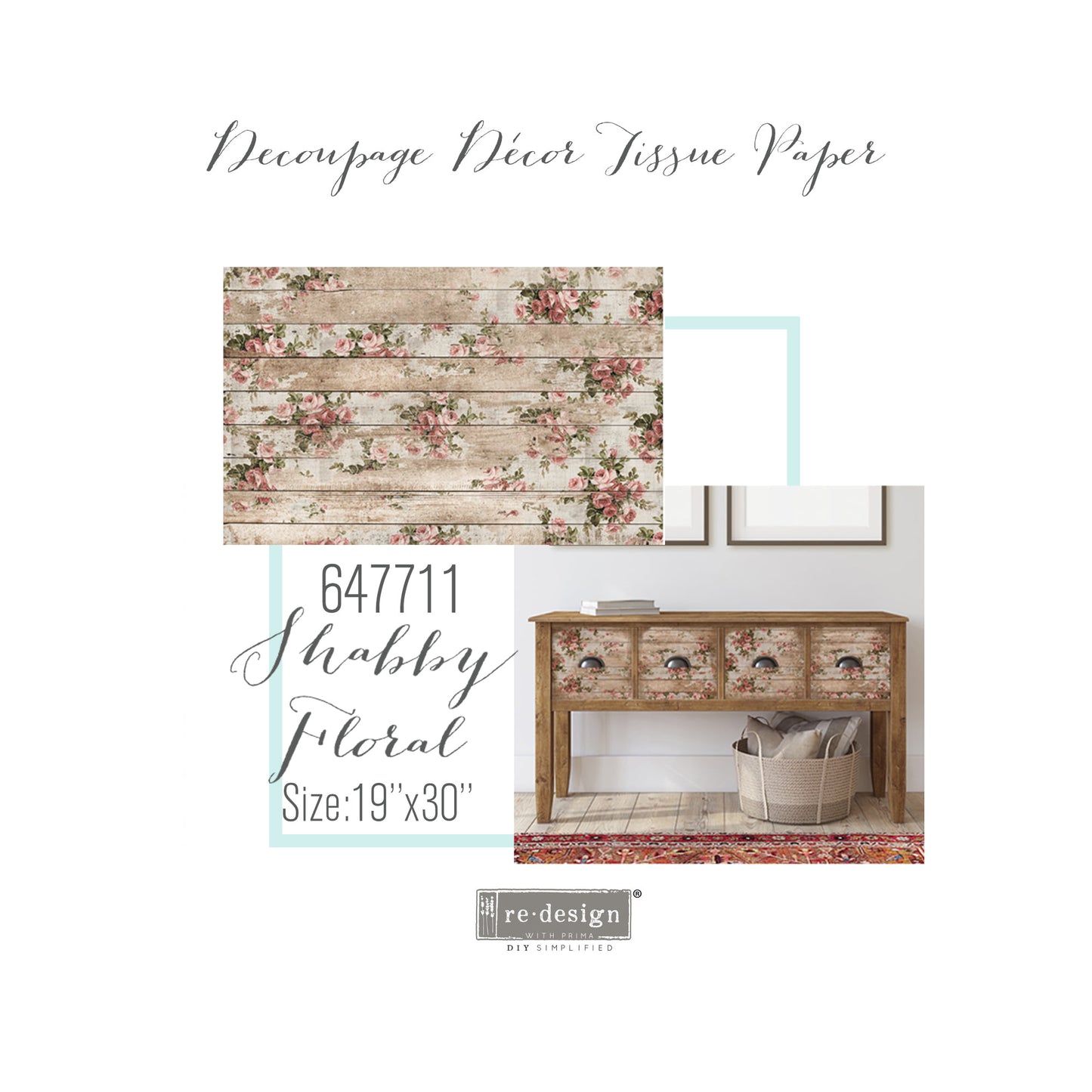 Shabby Floral -  Decoupage Decor Tissue Paper