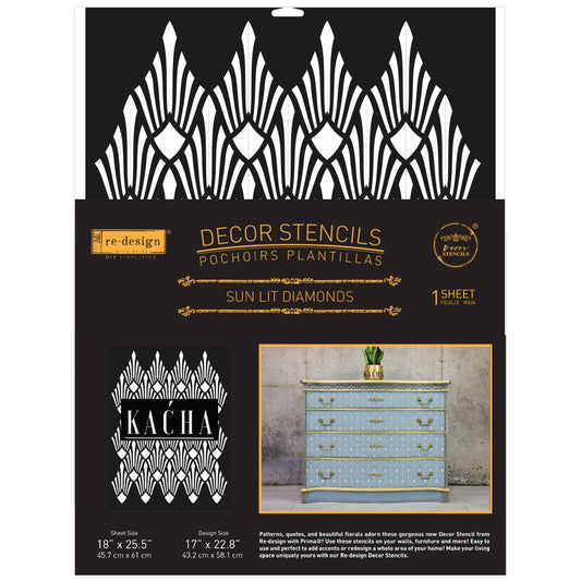 Redesign Decor Stencil -  Kacha – Sun Lit Diamonds