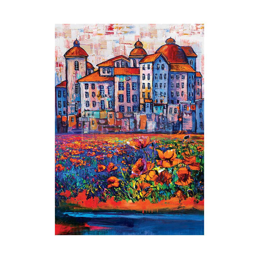 A1 DECOUPAGE FIBER – VILLAGE IN COLOR – 1 SHEET