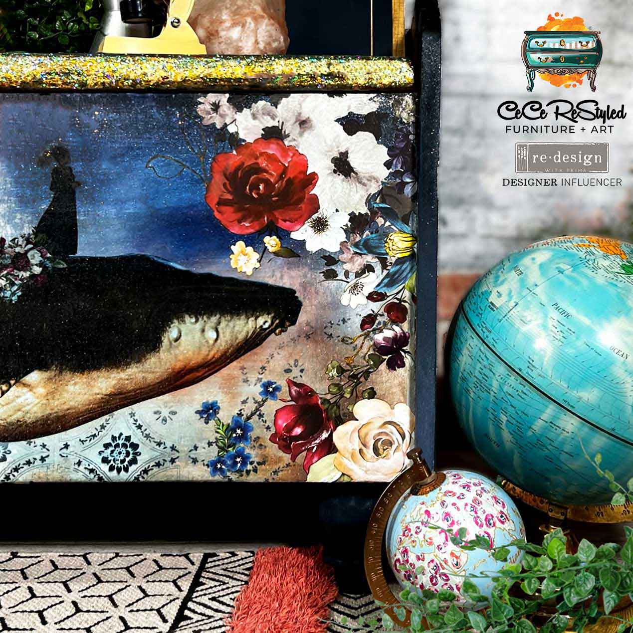 A1 DECOUPAGE FIBER – WHALE IN COSMOS – 1 SHEET