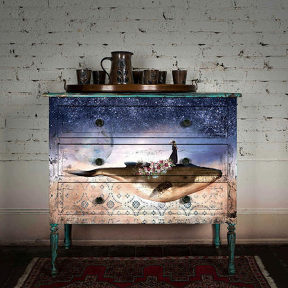 Redesign A1 Decoupage Fiber – Whale in Cosmos – 1 SHEET