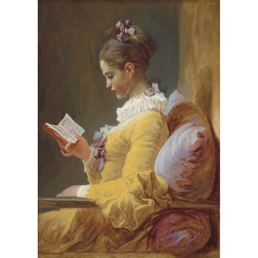Young Girl Reading - Mint Decoupage Paper