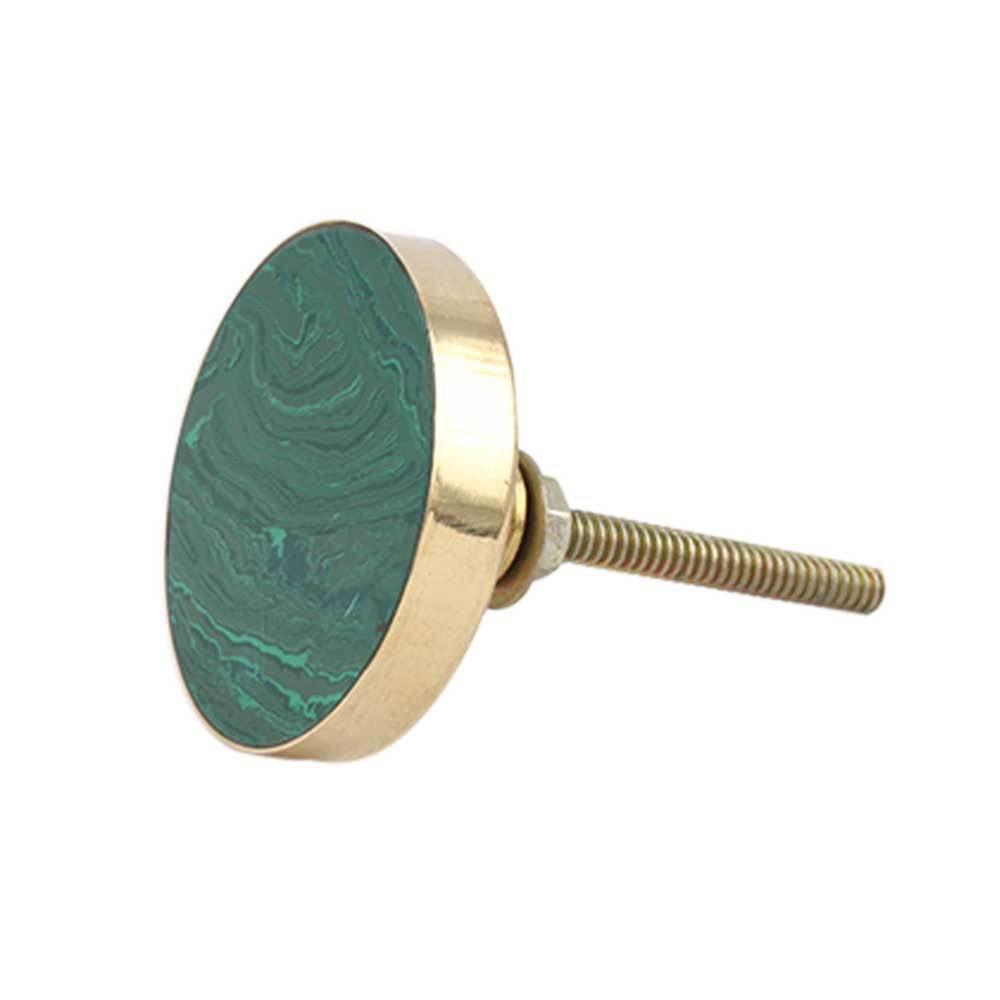 Round Sea Green Metal and Resin Knob Handles and Knobs