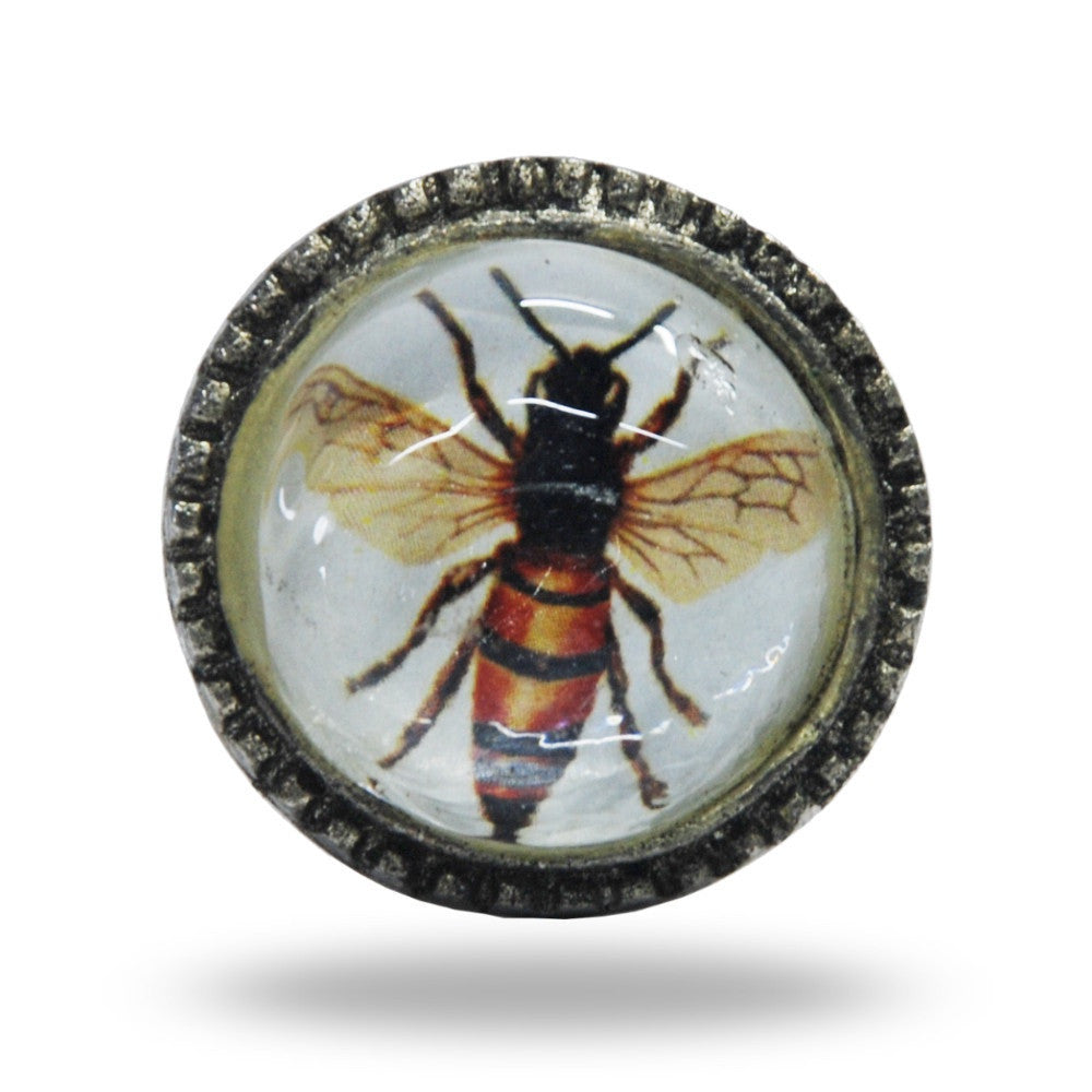 Metal and Glass Bee Knob Handles and Knobs