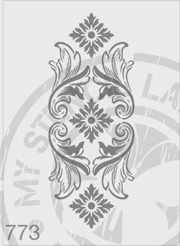 Flourish Panel - MSL 773 Stencil XXLarge (Sheet size 175 x 420mm),XXXLarge (sheet s