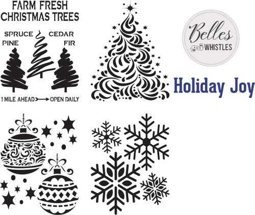 Belles & Whistles - Holiday Joy Stencil