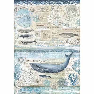 Stamperia Rice Paper -A3 - History of the Whale