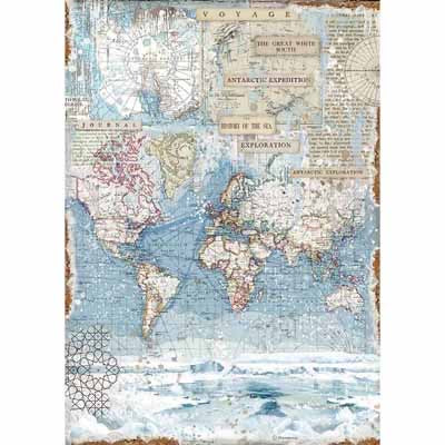 Stamperia Rice Paper -A3 - Antarctic Exploration