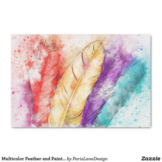 Zazzle - Multicolor Feather and Paint Splatter Tissue Paper