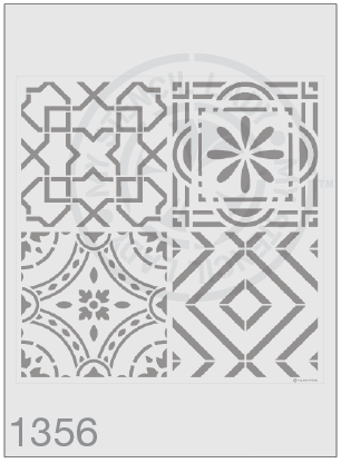 Tile Stencil - Square Repeat Pattern - (4 tiles) -  MSL 1356